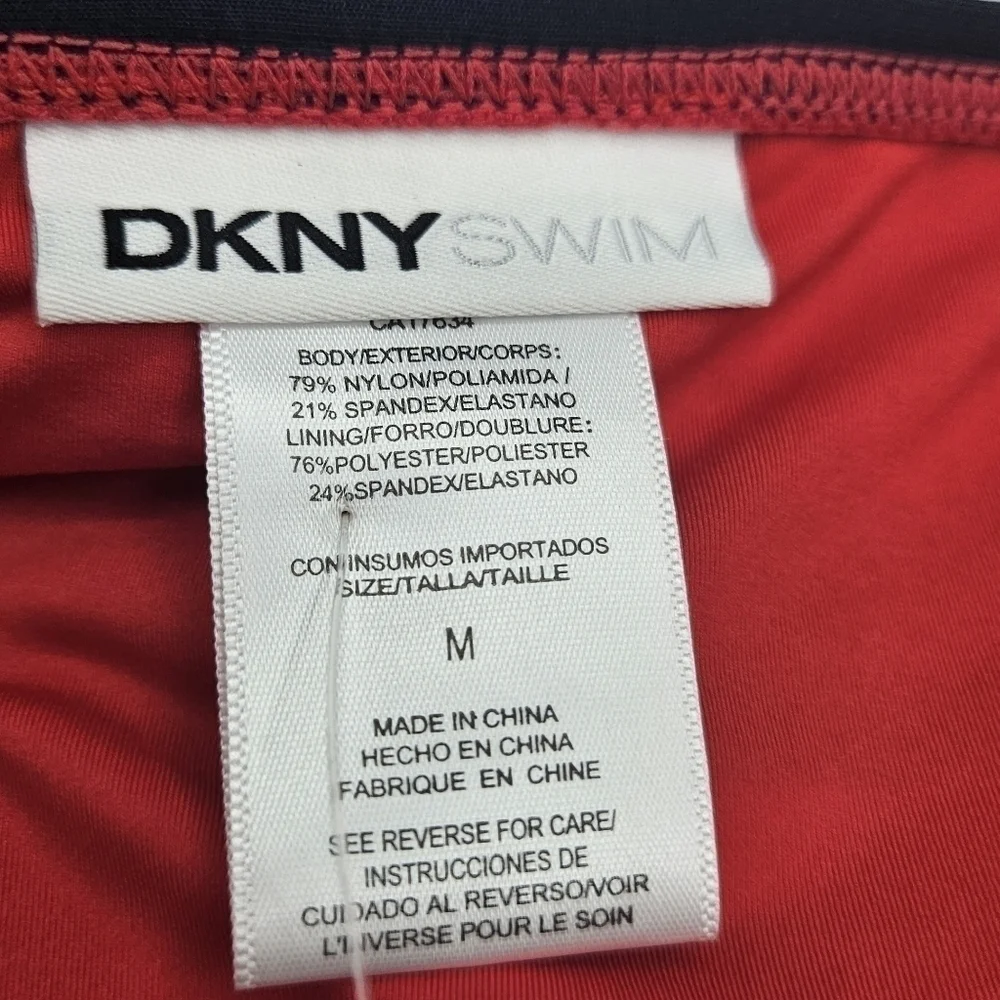NWT DKNY swim iconic Striped bikini bottom only size medium